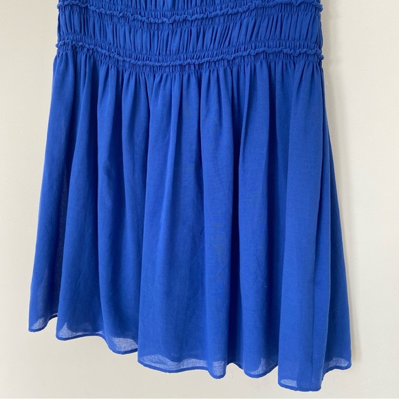 Akris Punto Pleated Knee Length Smocked Waist Skirt in Royal Blue sz 4 - Picture 6 of 8